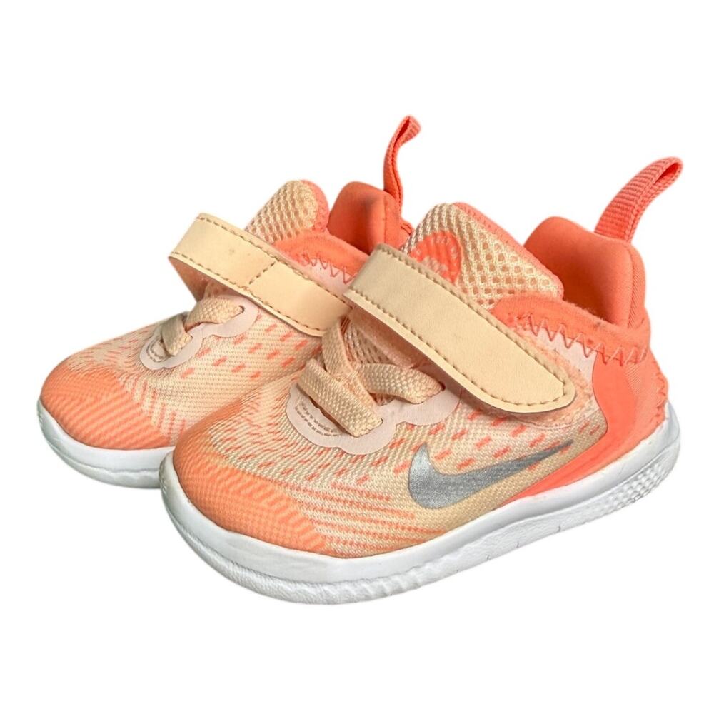 Nike Free RN 2018 TDV Crimson Tint Orange Peach Toddler Sneakers Size 3C
